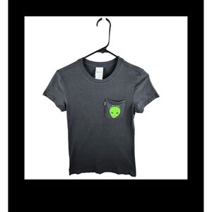 RIPNDIP Alien Pocket Tee Black Womens Extra Small‎ Graphic T Shirt
